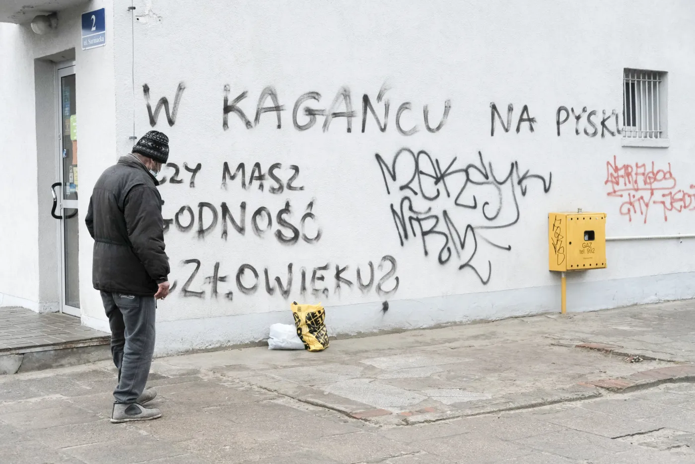 Poznań, napis na murze: 