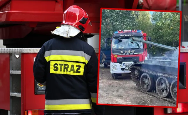 Czołg lufą przebił wóz strażacki. To nie był strzał w 10