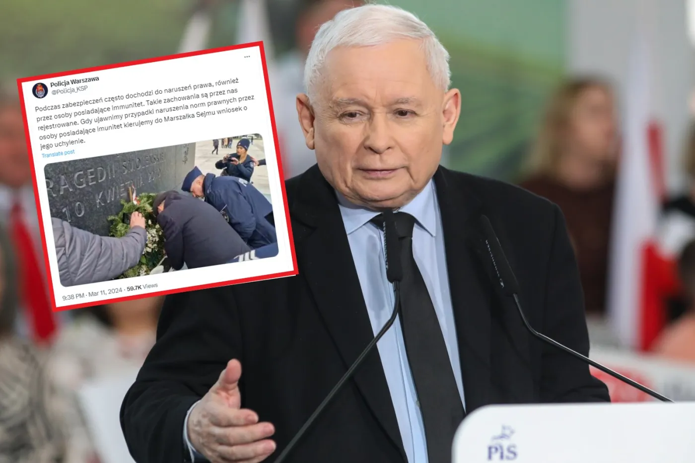 Kaczyńskiemu uchylą immunitet poselski? "Policja rozważa taki ruch"