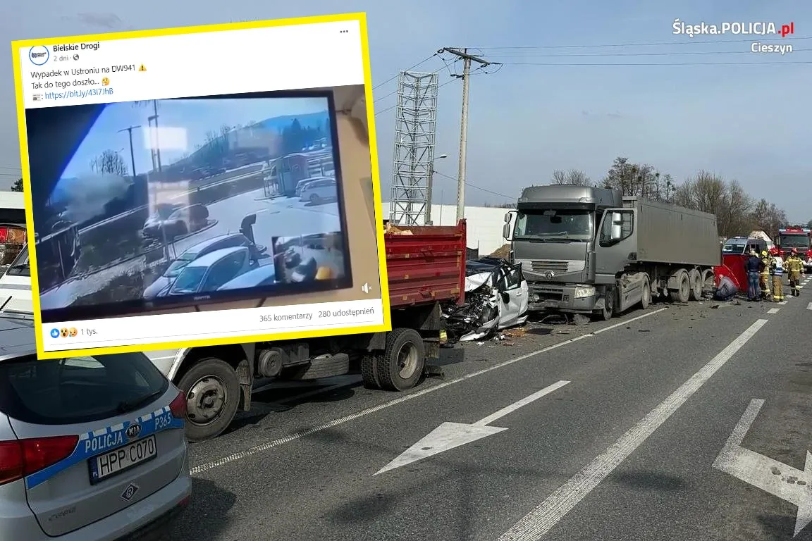 Wypadek znanego biznesmena. Tak wyglądał wypadek w Ustroniu, jest wideo