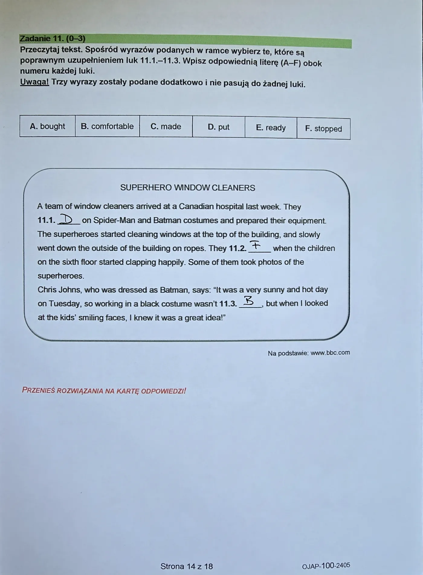 Egzamin ósmoklasisty 2024. Język angielski [ARKUSZE CKE i ODPOWIEDZI]
