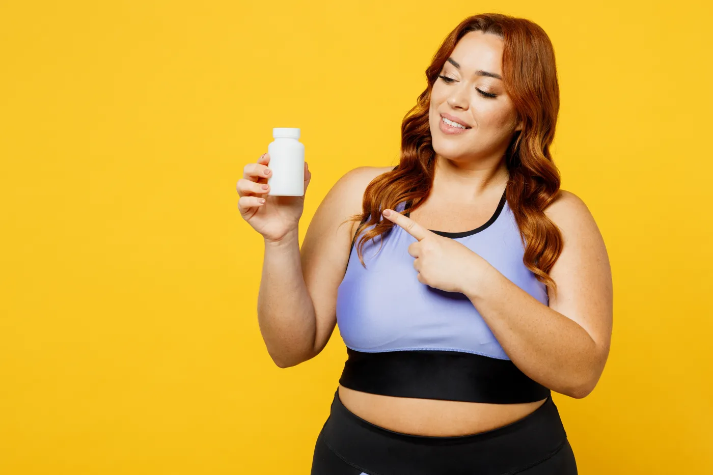 Suplementy Leki Kobieta Young,Smiling,Chubby,Plus,Size,Big,Fat,Fit,Woman,Wear