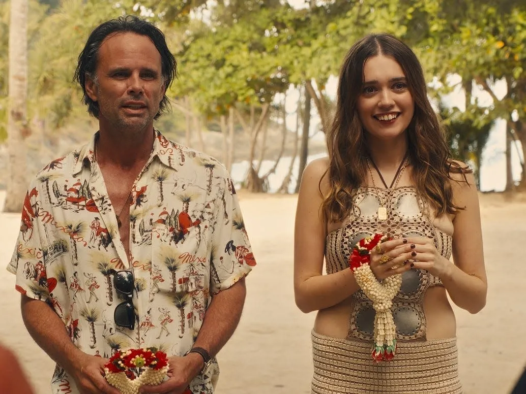 Walton Goggins i Aimee Lou Wood w trzecim sezonie serialu "Biały Lotos"
