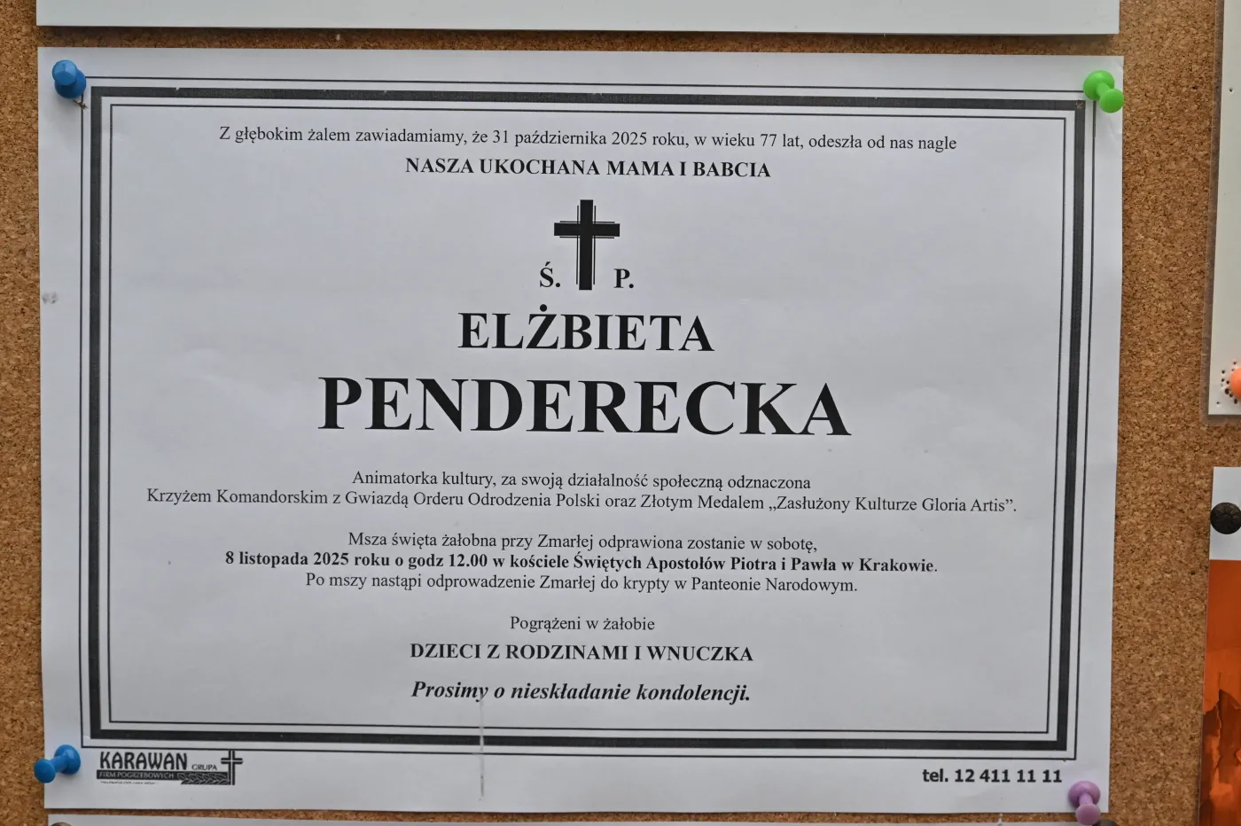 Elżbieta Penderecka zmarła 31 października w Warszawie w wieku 78 lat