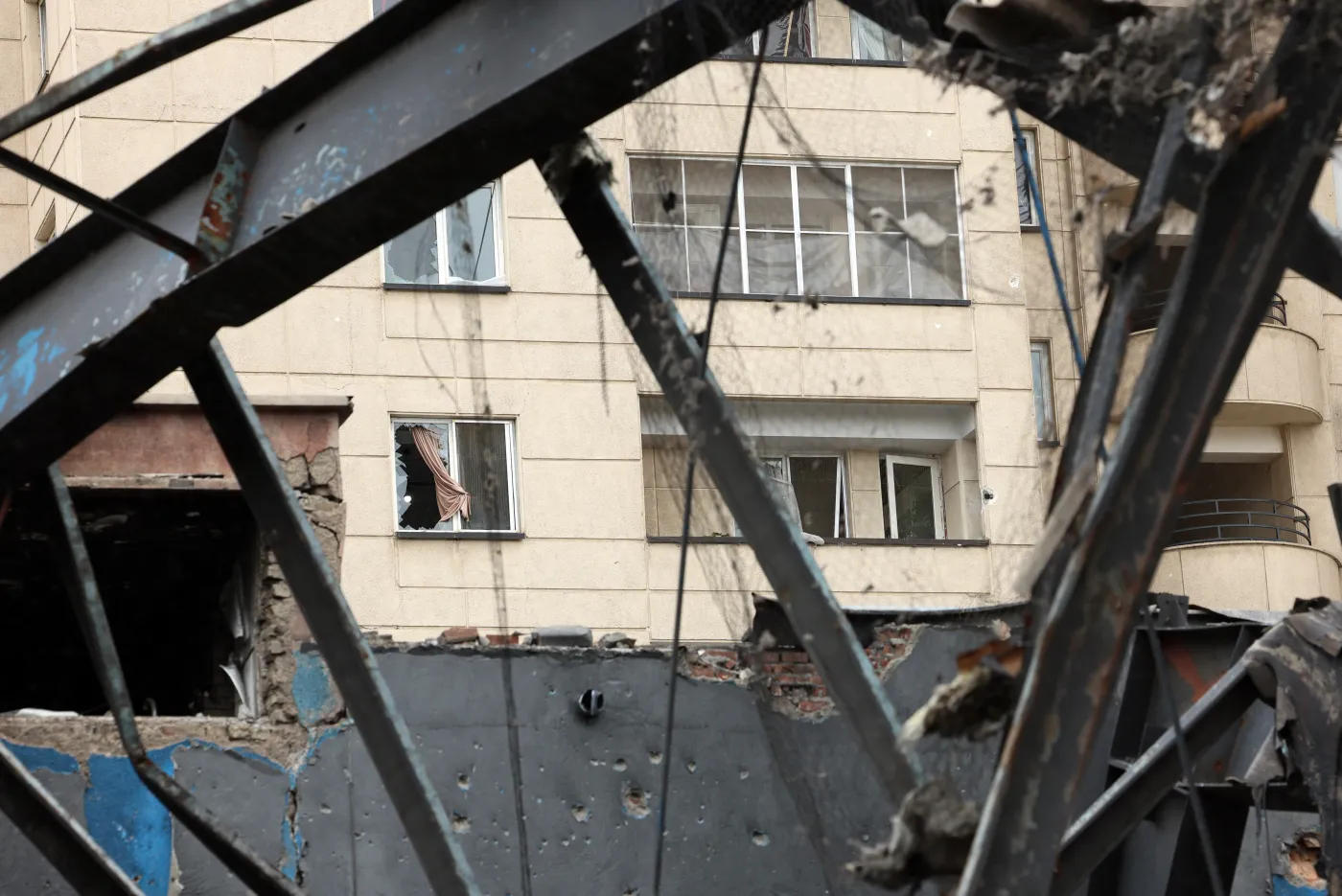Destruction at auto service center in Tehran after US-Israeli airstrikes