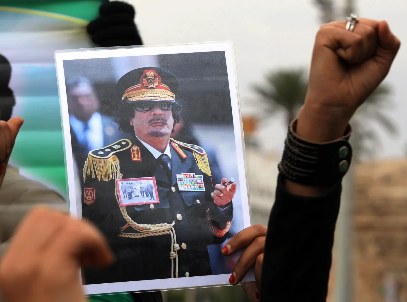 Demonstracja zwolenników Kadafiego w Trypolisie