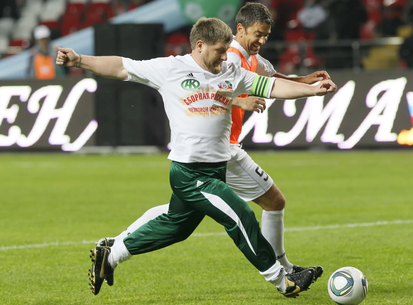 Czeczeński prezydent Ramzan Kadyrow i Alessandro Costacurta