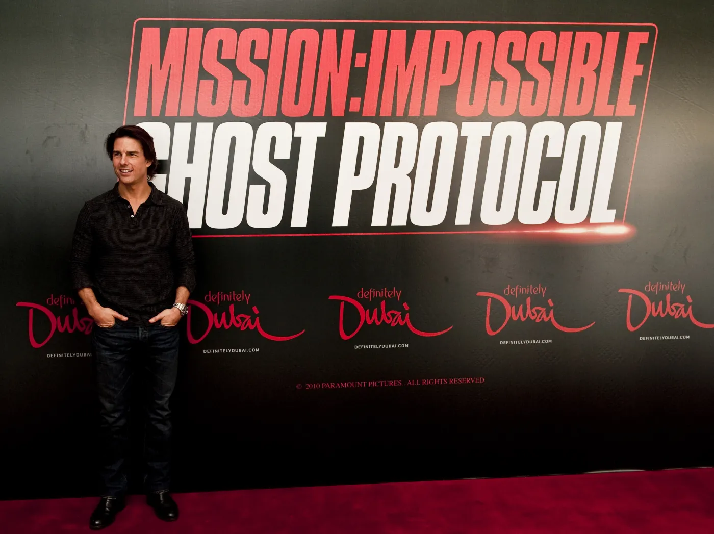 Tom Cruise na konferencji prasowej w Dubaju