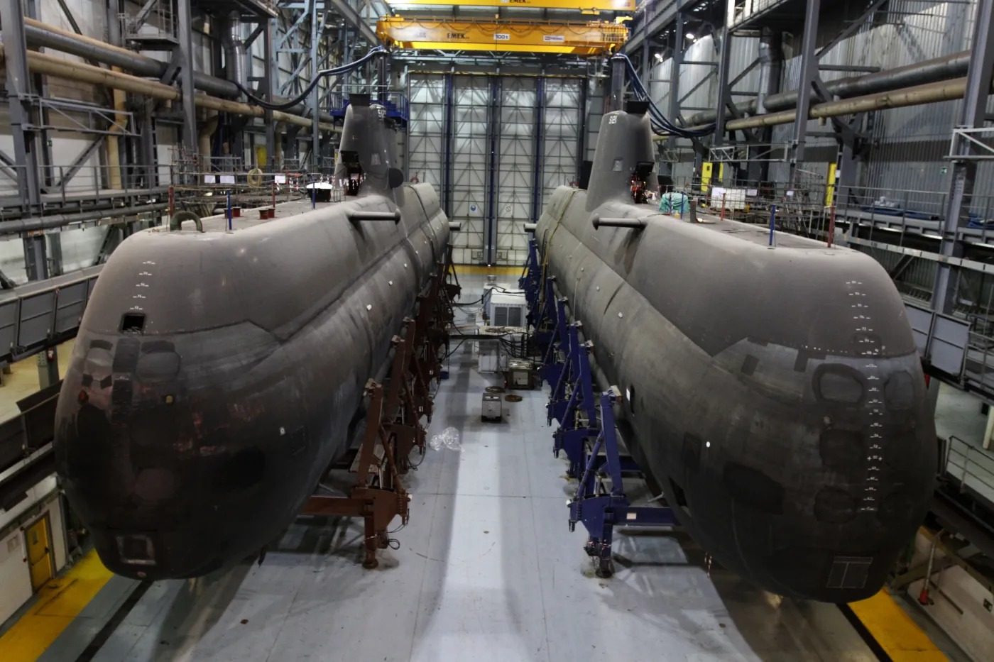 Okręty podwodne typu 214 w jednej z greckich stoczni