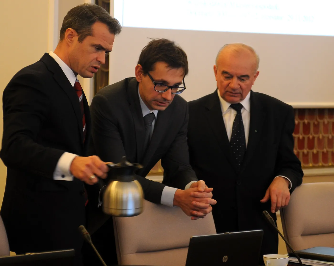 Sławomir Nowak, Mikołaj Budzanowski i Stanisław Kalemba