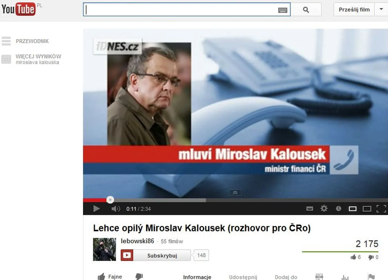 Czeski minister finansów Miroslav Kalousek