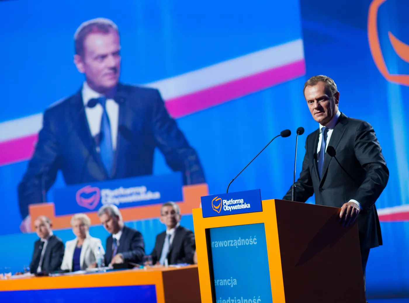 Donald Tusk przemawia na konwencji krajowej PO