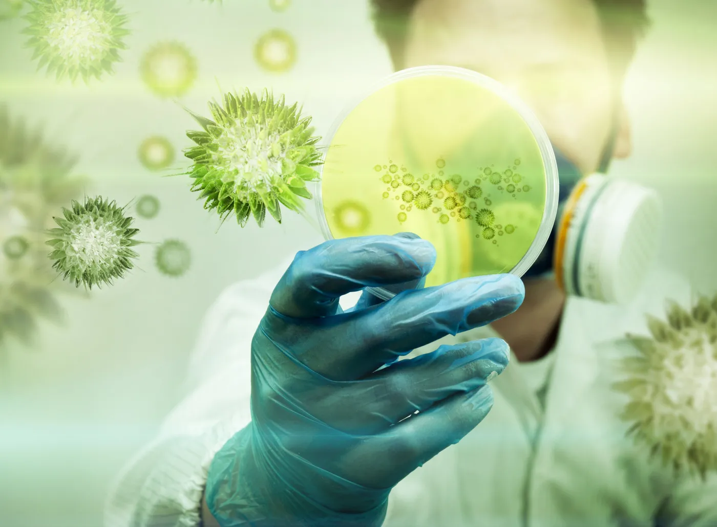 Naukowie w laboratorium bada wirusy i bakterie