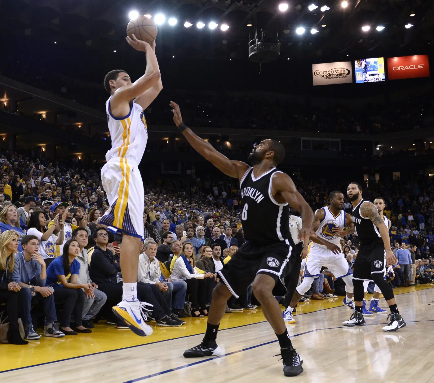 Klay Thompson (Golden State Warriors ) i Alan Anderson (Brooklyn Nets)