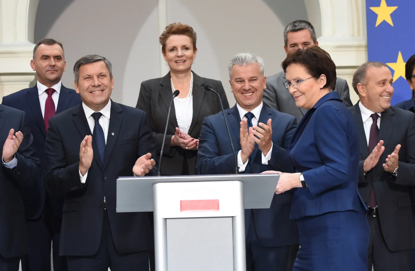 Desygnowana na premiera, marszałek Sejmu Ewa Kopacz podczas oficjalnego ogłoszenia składu swojego rządu