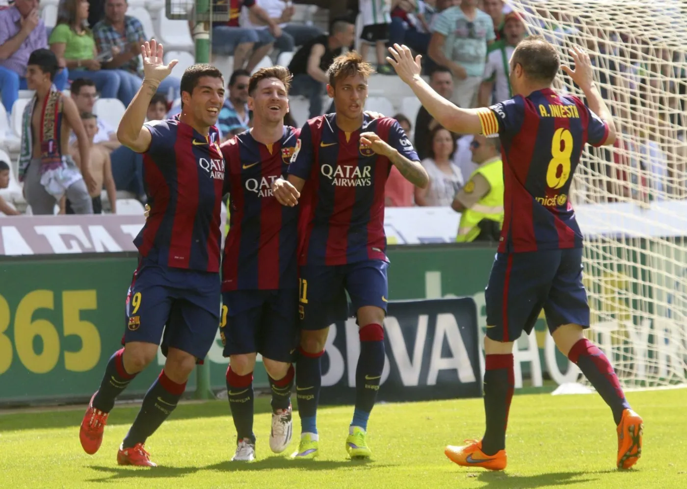 Luis Suarez, Andres Iniesta, Neymar i Lionel Messi