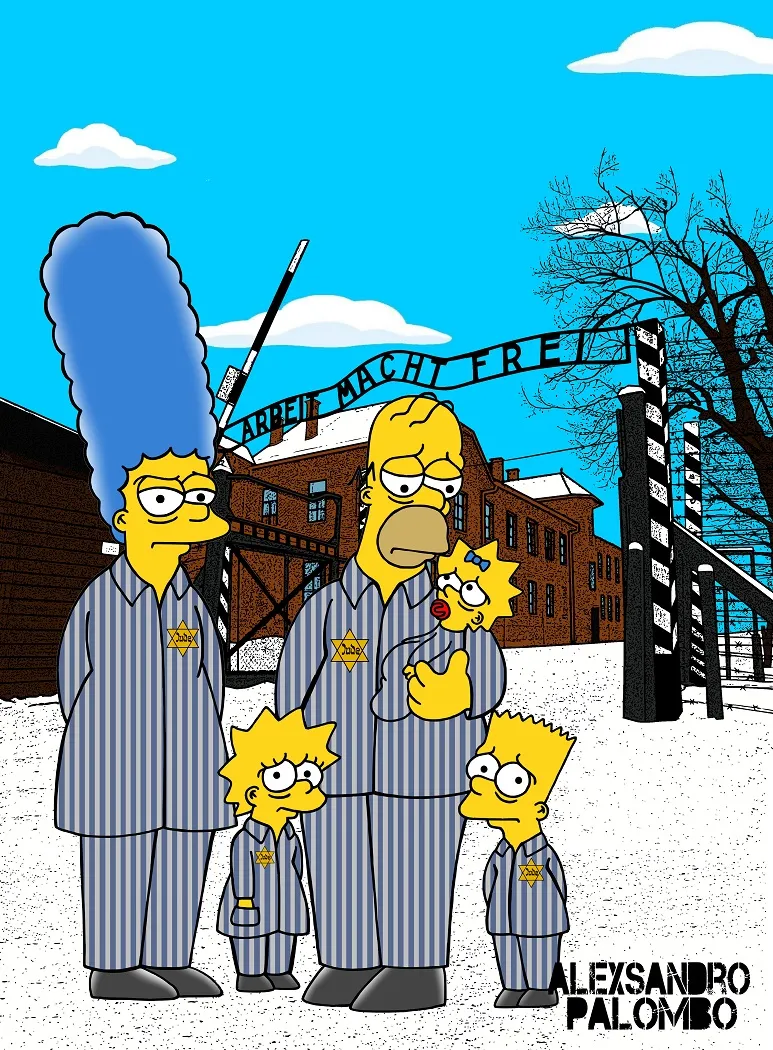 Simpsonowie w Auschwitz! Włoski artysta szokuje. ZDJĘCIA