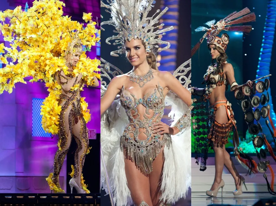 Półnagie kandydatki do tytułu Miss Universe 2015 w strojach narodowych