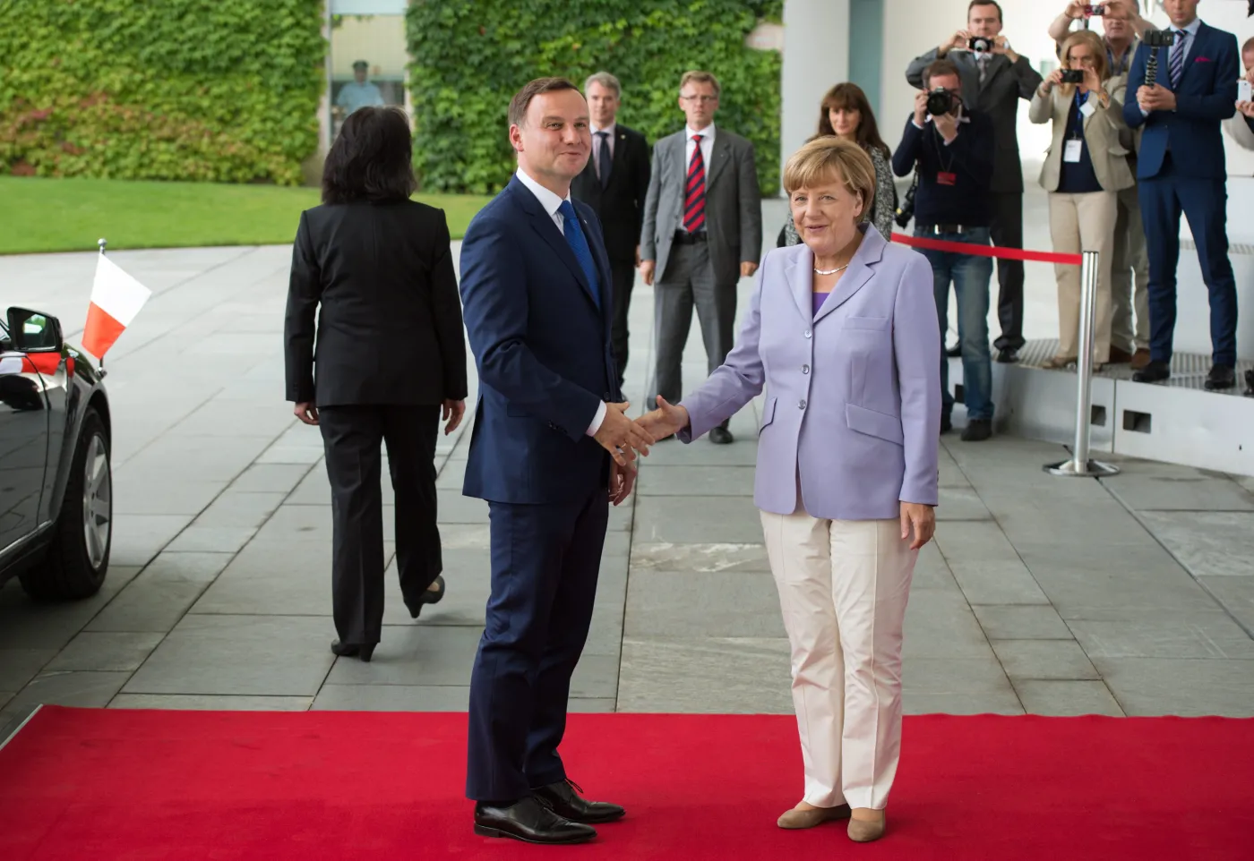 Kanclerz Angela Merkel i prezydent Andrzej Duda