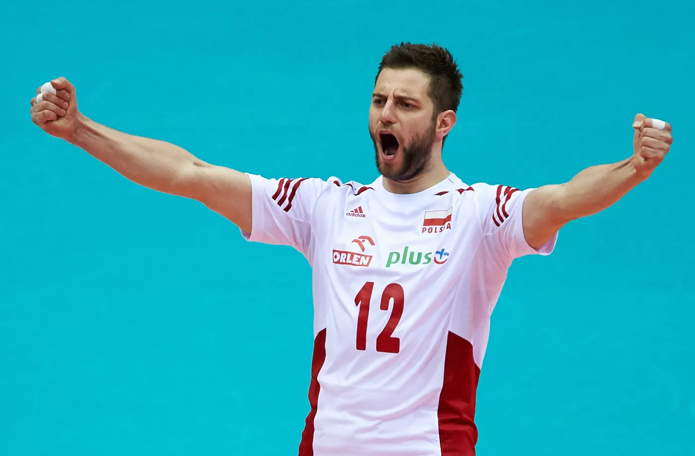 Gracz reprezentacji Polski Grzegorz Łomacz podczas meczu z Rosją w Lidze Światowej siatkarzy w Gdańsku