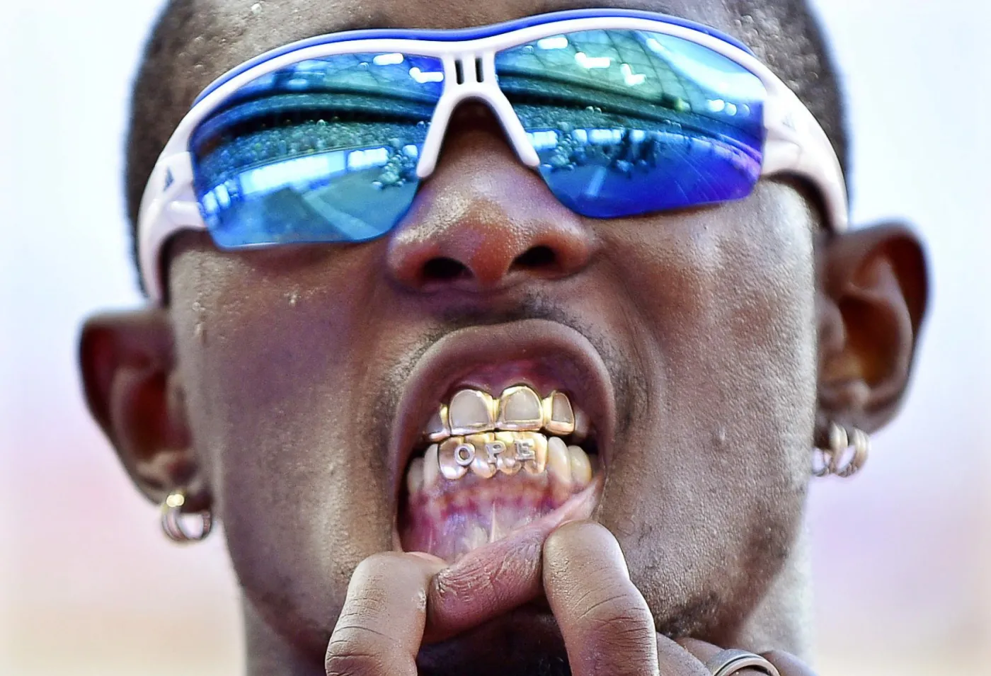 Omar Ope Craddock of the USA reacts during the men's Triple Jump qualification of the Beijing 2015 IAAF World Championships