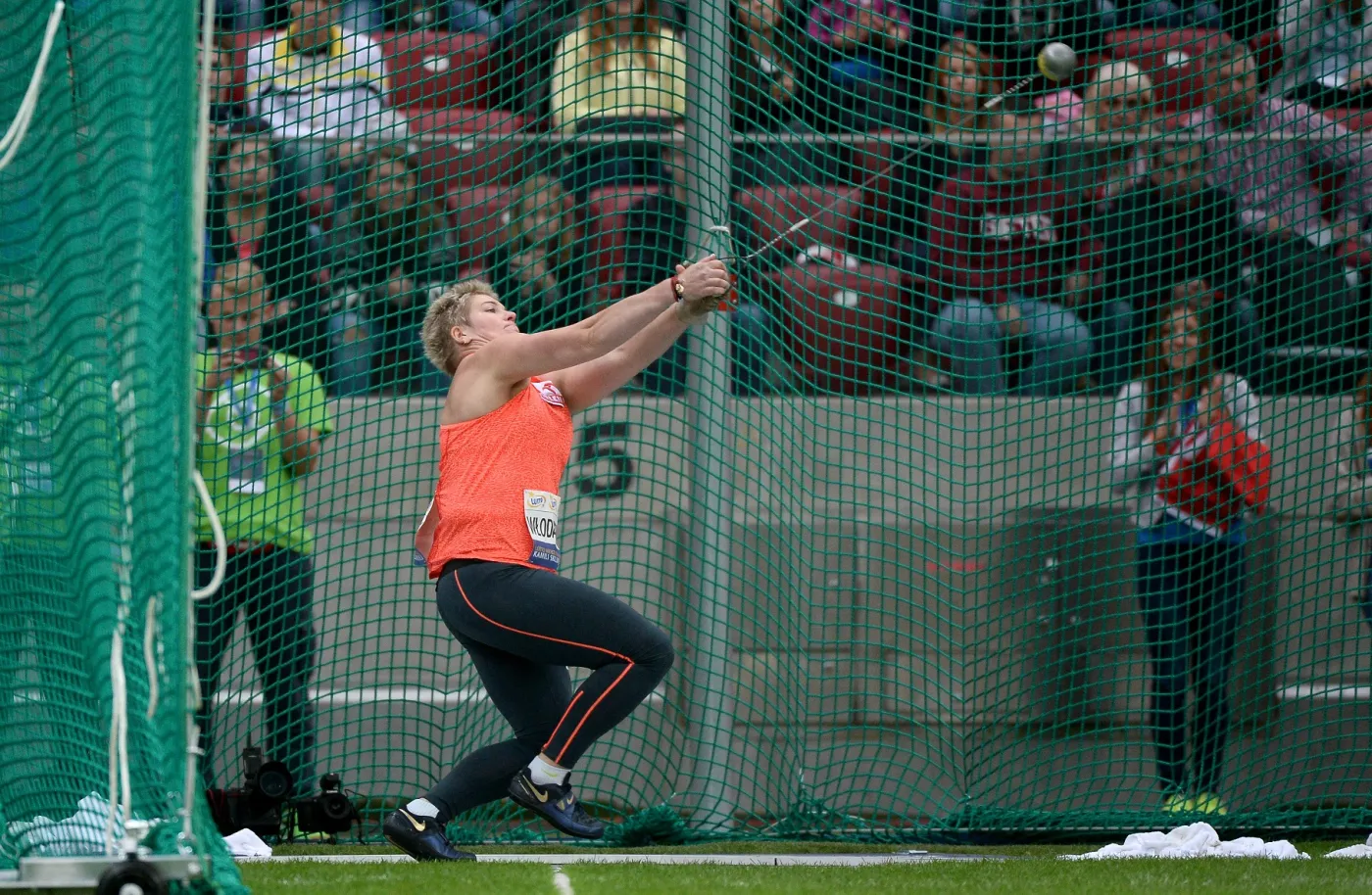 Anita Włodarczyk podczas konkursu rzutu młotem na Warszawskim Memoriale Kamili Skolimowskiej w lekkiej atletyce