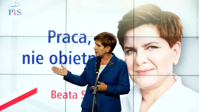 Beata Szydło prezentuje nowe hasło kampanii wyborczej PiS