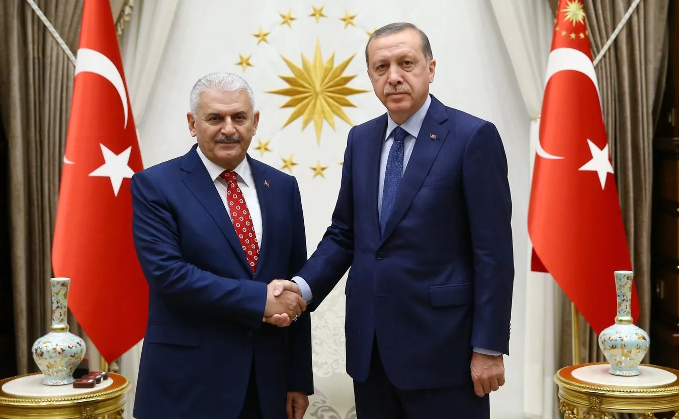 Binali Yildirim i prezydent Turcji Recep Tayyip Erdogan