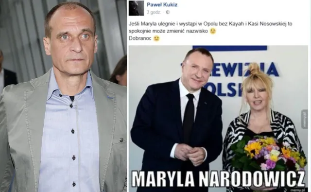 Kukiz o Rodowicz: Jeśli ulegnie i wystąpi w Opolu, może zmienić nazwisko