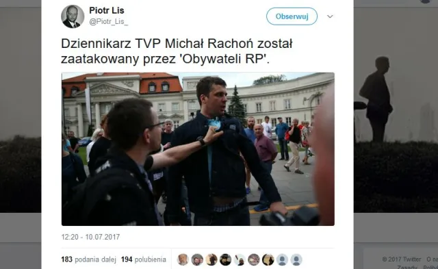 Michał Rachoń z TVP zaatakowany na miesięcznicy smoleńskiej