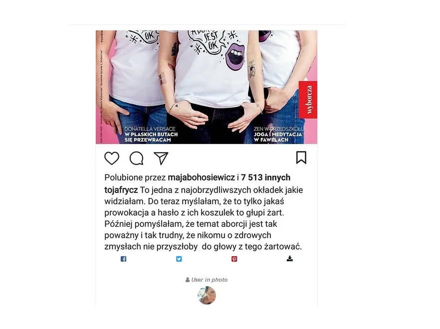Reakcje użytkowniczek Instagramu na okładkę "Wysokich obcasów"