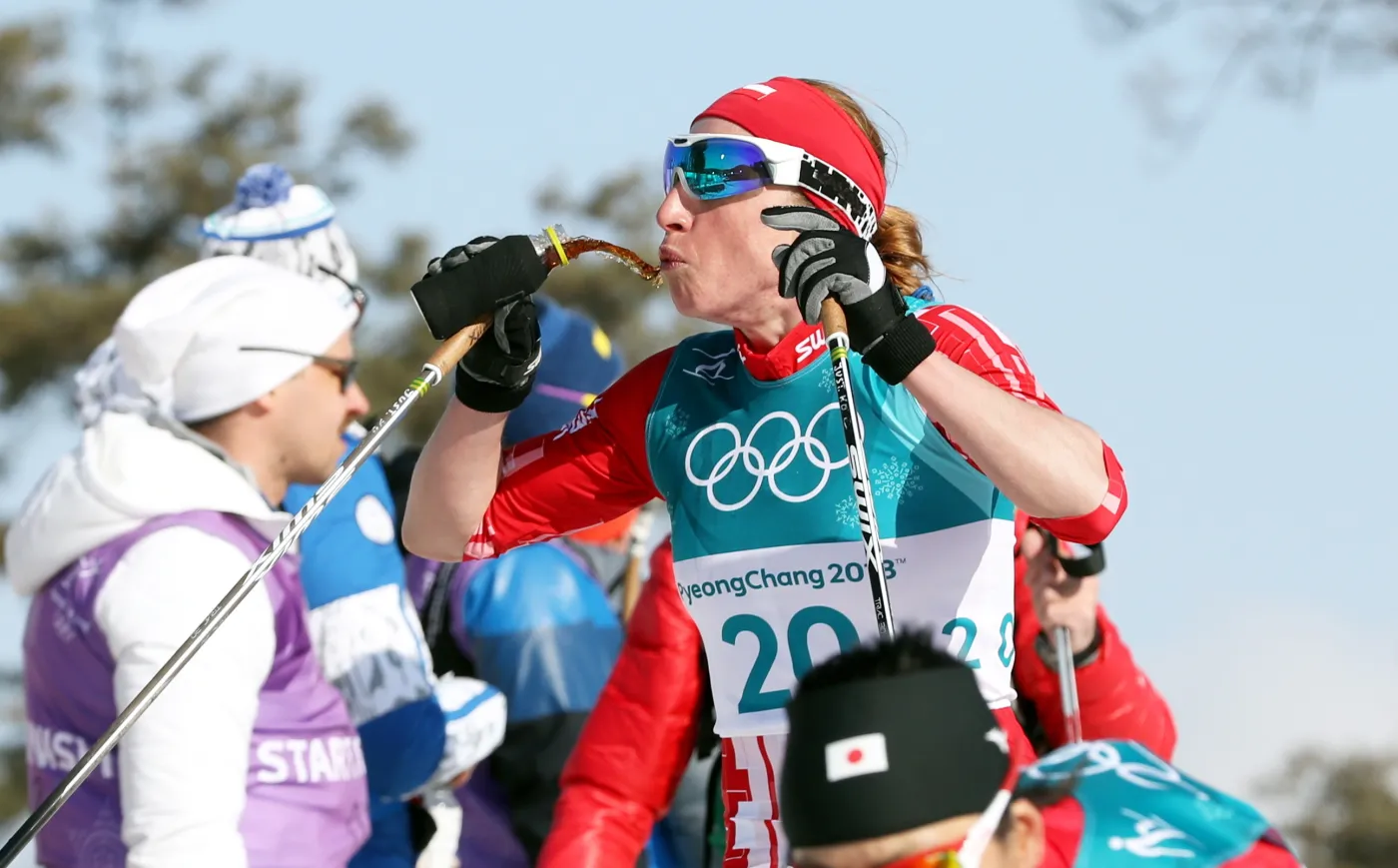 Justyna Kowalczyk na trasie biegu na 30 km techniką klasyczną