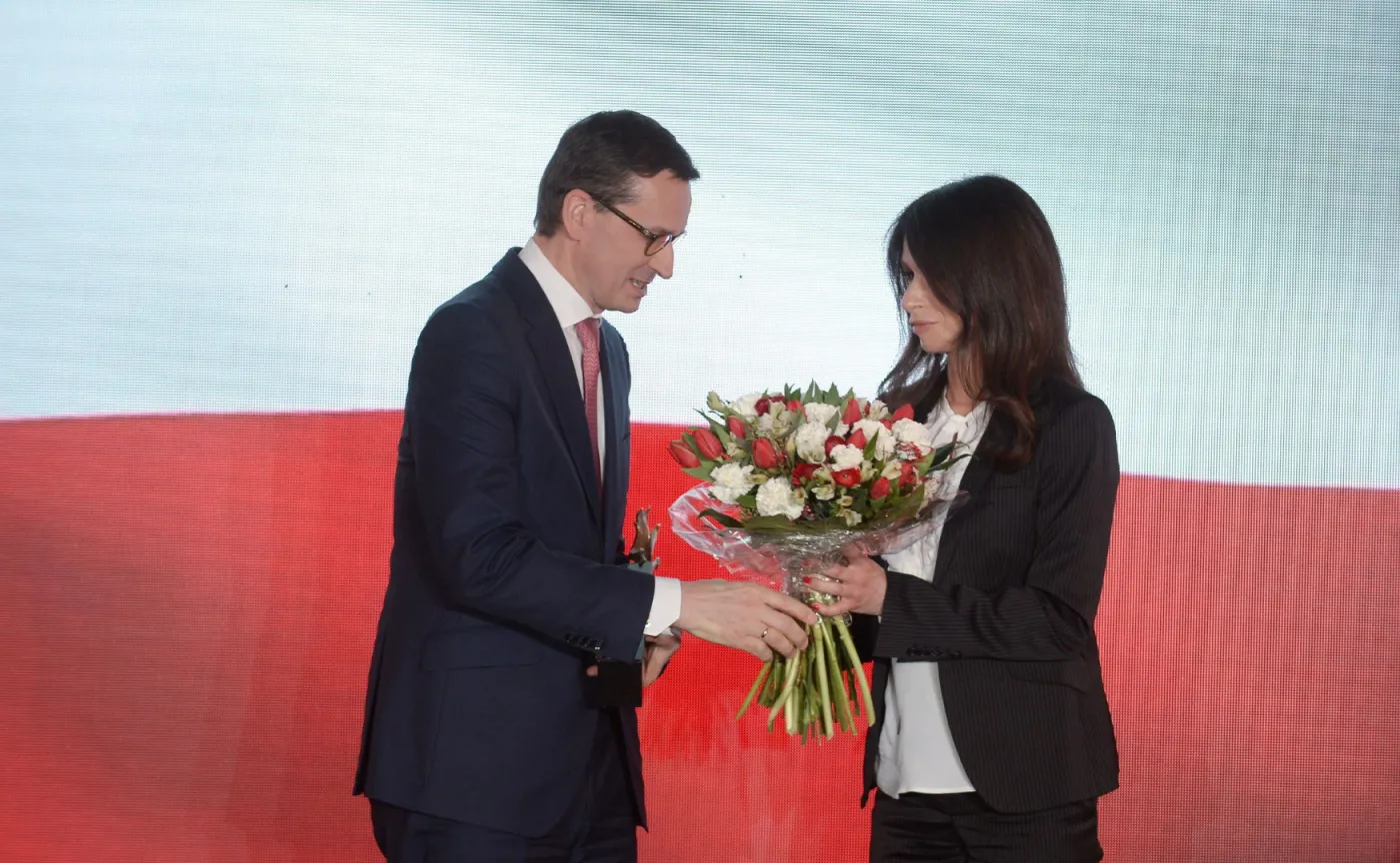 premier Mateusz Morawiecki i Marta Kaczyńska