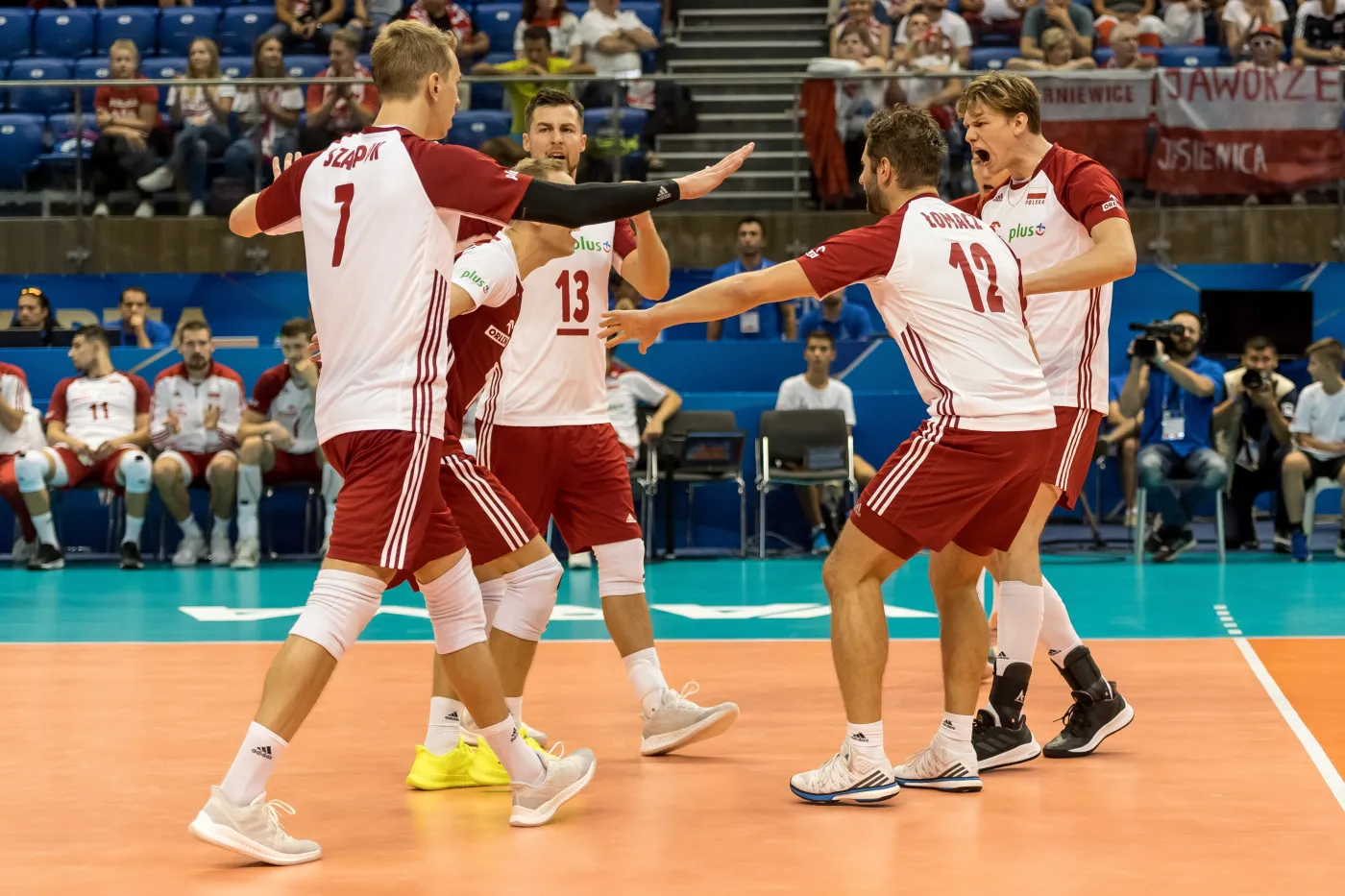 Radość Polaków po zdobytym punkcie podczas meczu z Kubą