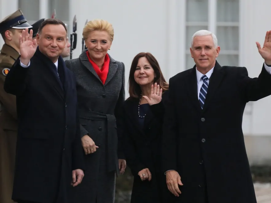 Andrzej Duda; Agata Kornhauser-Duda; Karen Pence; Michael Pence
