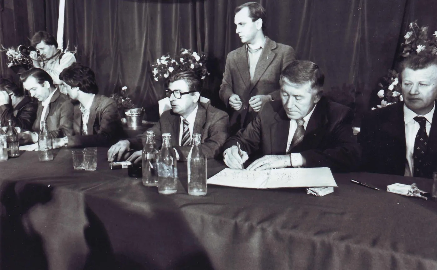 Podpisanie porozumień sierpniowych w Szczecinie / Stefan Cieślak - archiwum autora / CC BY 3.0