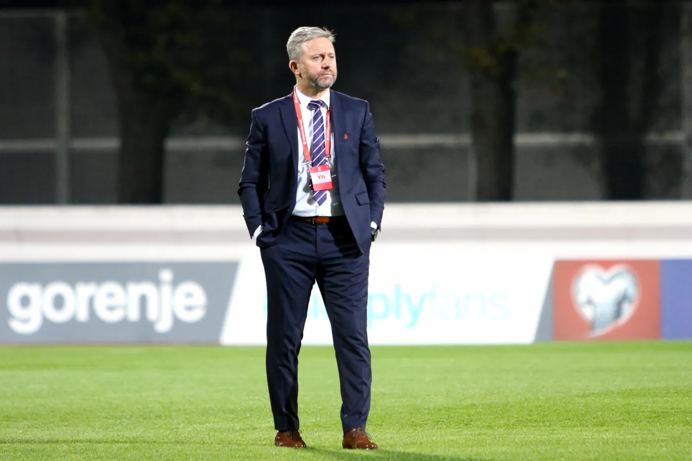 Selekcjoner reprezentacji Polski Jerzy Brzęczek przed meczem grupy G eliminacji piłkarskich mistrzostw Europy, na stadionie Daugava w Rydze