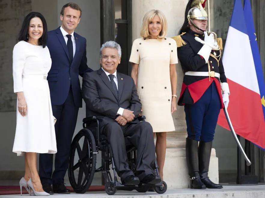 Lady Rocio Gonzalez Navas; Emmanuel Macron; Lenin Moreno Garces; Brigitte Macron