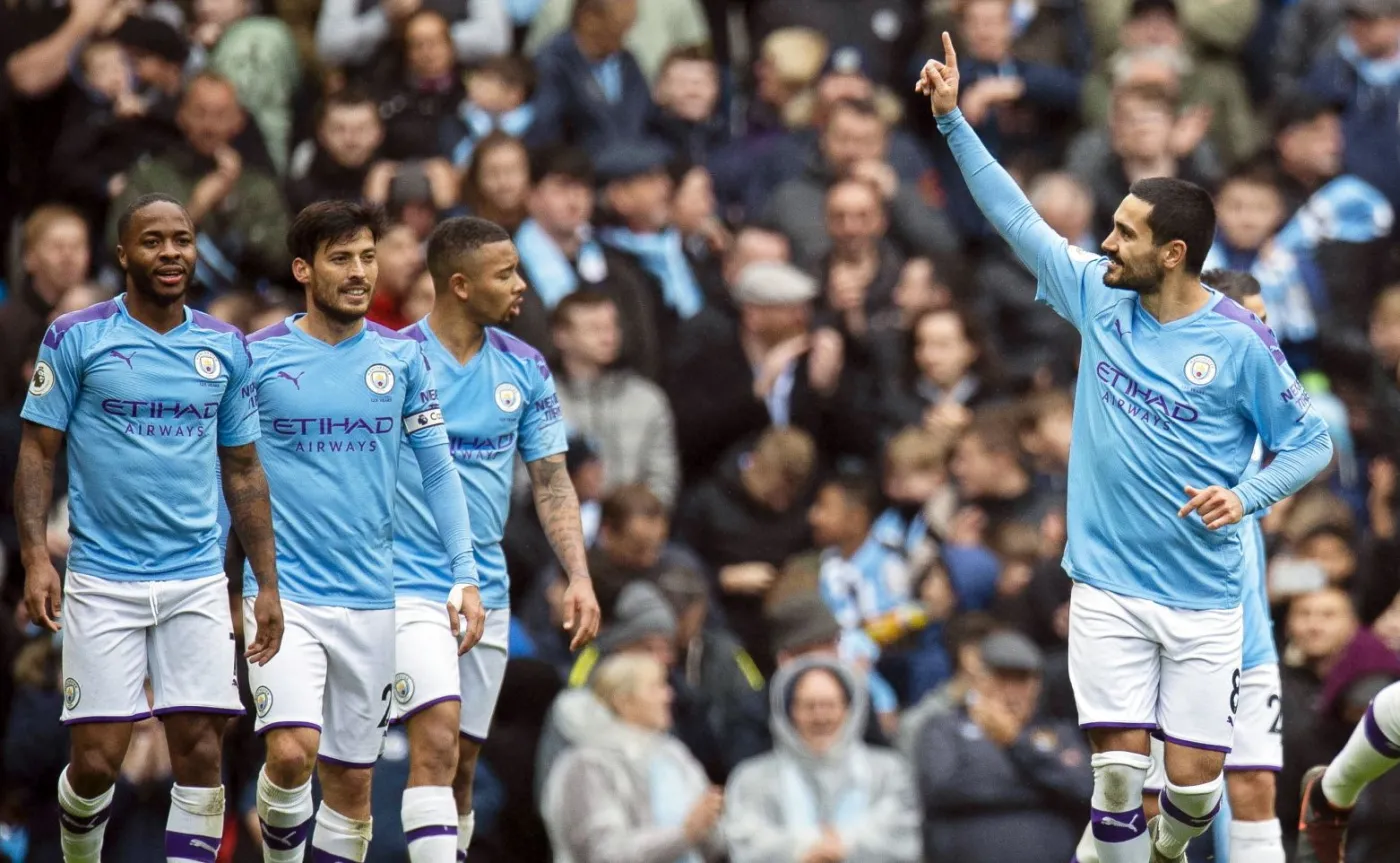 Radość po zdobyciu trzeciej bramki przez Manchester City