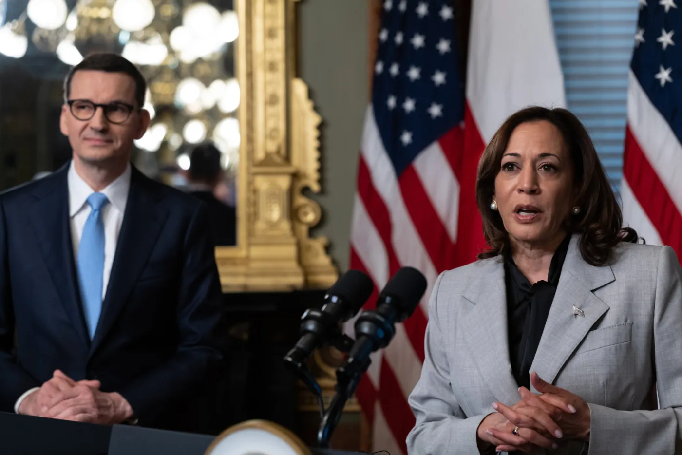 Kamala Harris i Mateusz Morawiecki