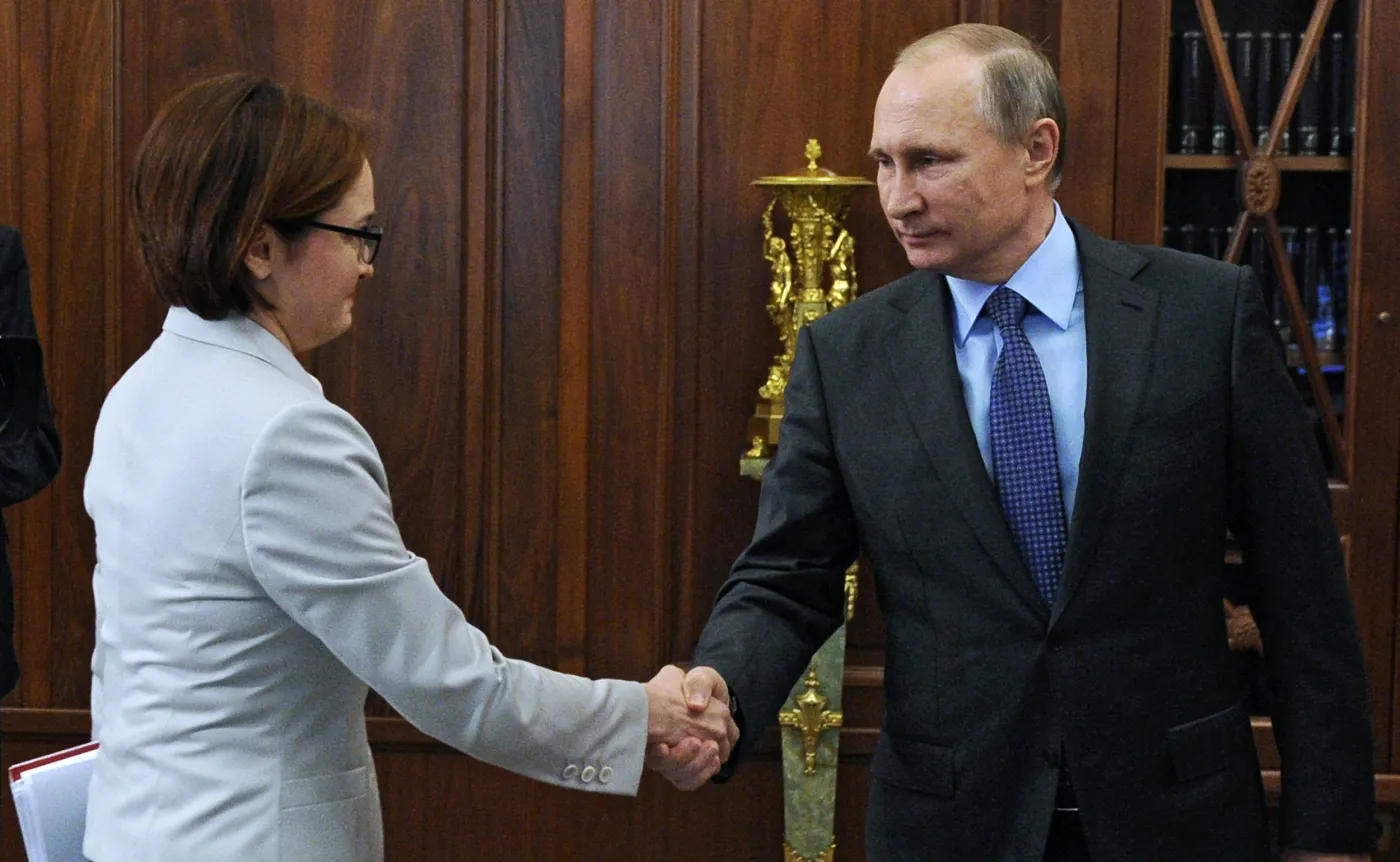 Elwira Nabiullina i Władimir Putin
