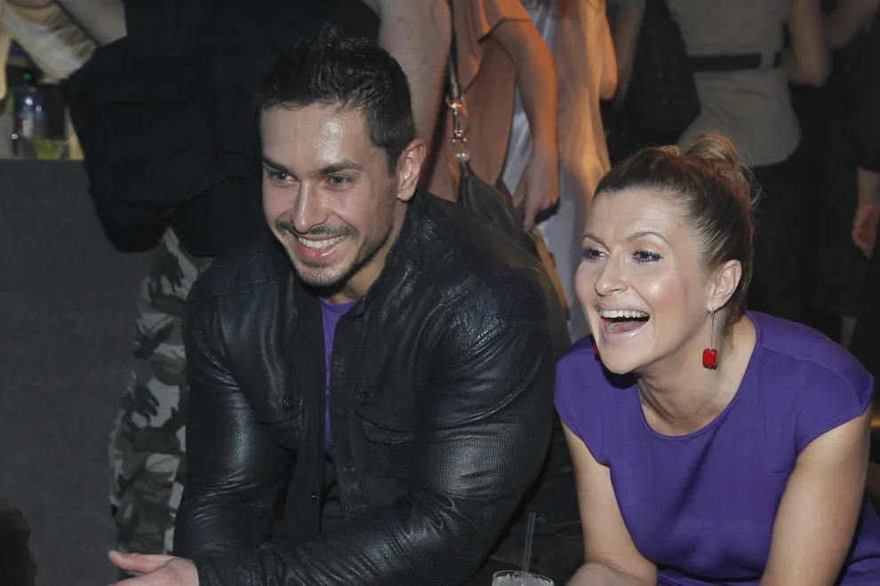 Katarzyna Skrzynecka i Marcin Łopucki na promocji kosmetyków Dove Men+Care