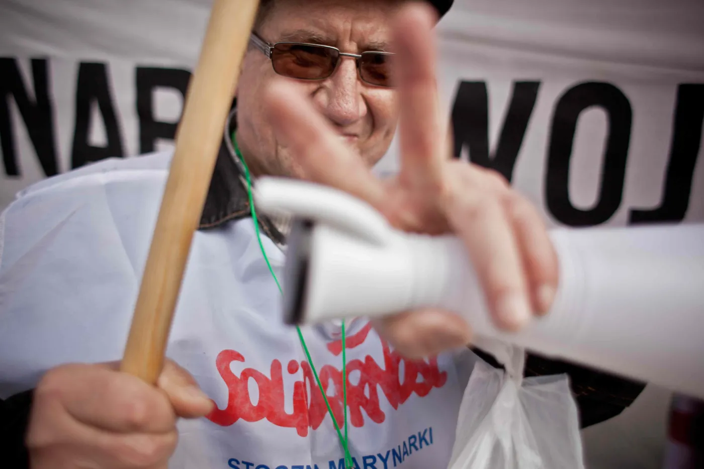 Politycy w miasteczku związkowców: Kaczyński, Dorn