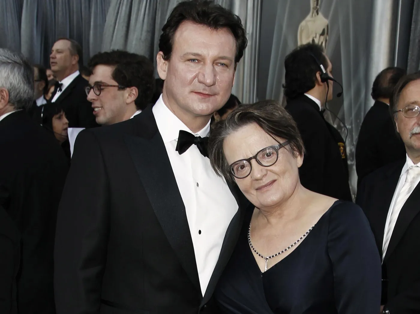 Agnieszka Holland i Robert Więckiewicz na czerwonym dywanie