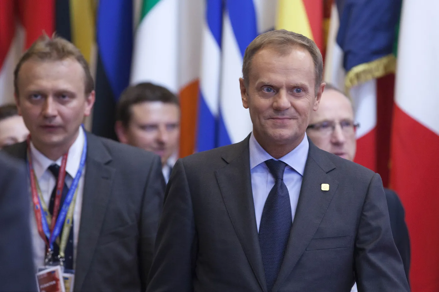 Premier Polski Donald Tusk na szczycie Unii Europejskiej w Brukseli