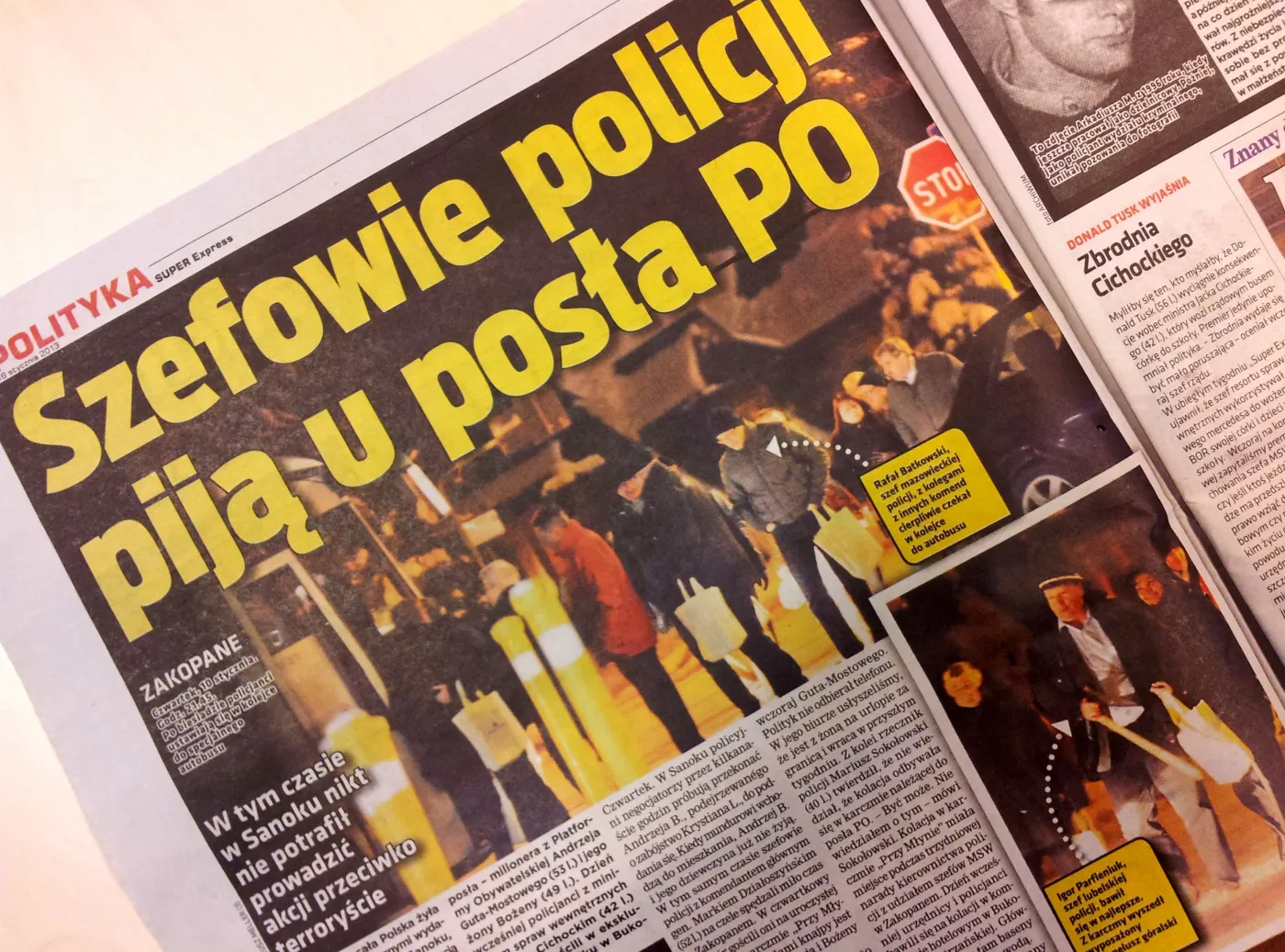 Impreza szefostwa policji w karczmie posła PO