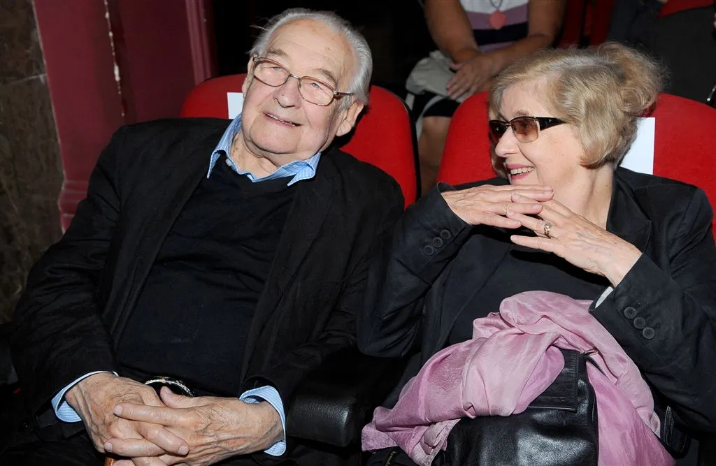 Andrzej Wajda i Krystyna Zachwatowicz na premierze "Bez wstydu"
