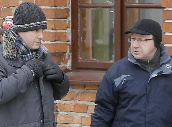 Artur Żmijewski i Zbigniew Zamachowski na planie "Ojca Mateusza"