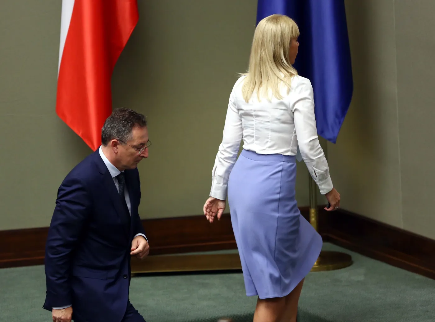 Wicepremier i minister infrastruktury Elżbieta Bieńkowska i szef MSW Bartłomiej Sienkiewicz