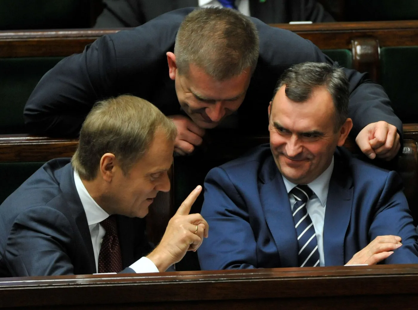 Premier Donald Tusk, minister zdrowia Bartosz Arłukowicz i minister skarbu państwa Włodzimierz Karpiński